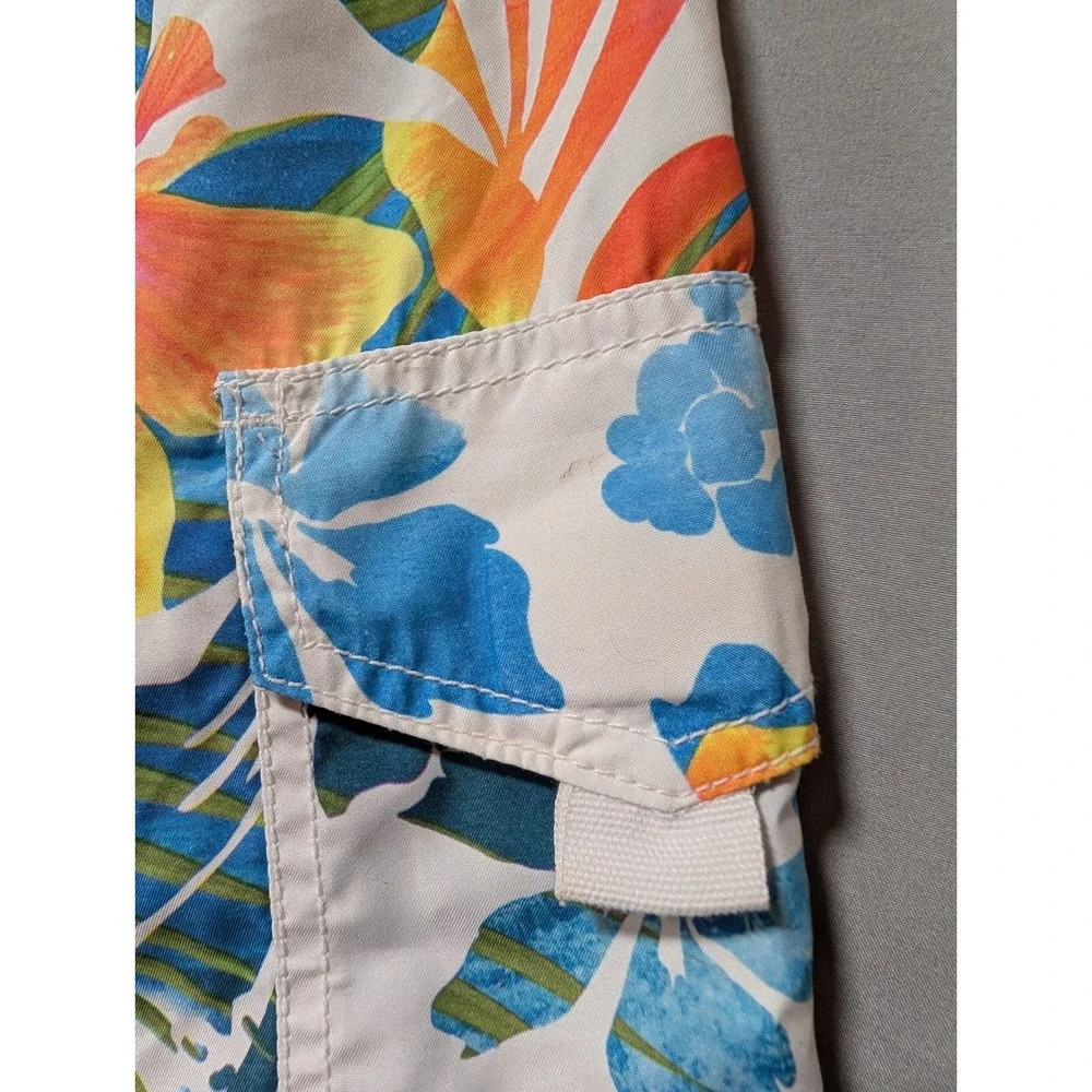 Old Navy Men's Floral Hawaiian Board Shorts Swim Trunks Side Pocket Size Medium‎